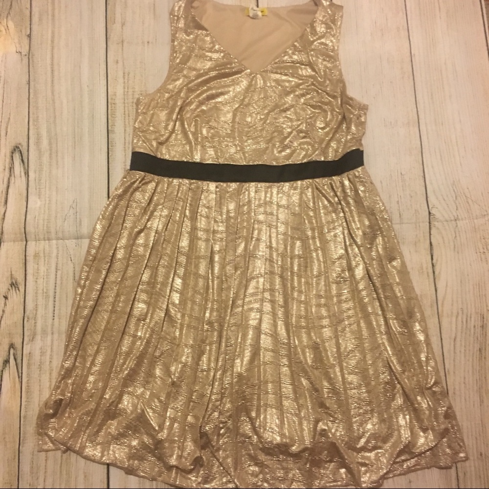 ModCloth Gold Metallic A-line Dress